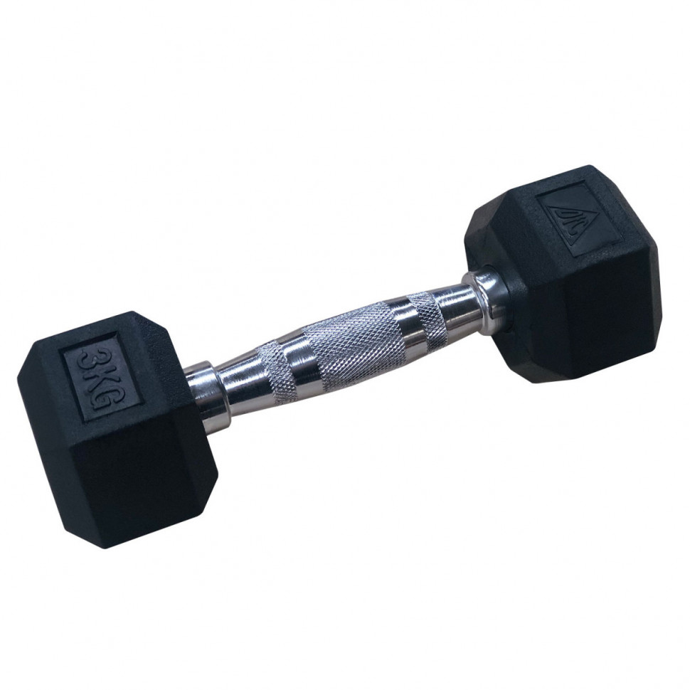 Гантели DFC гексаг. обрезиненная пара DB001-3 кг